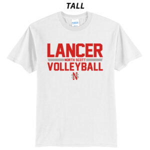NS Volleyball Tall Cotton Short Sleeve Tee-White