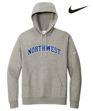 NW Athletics Nike Club Fleece Sleeve Swoosh Pullover Hoodie Men-Dark Grey heather