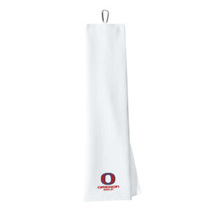 Oregon Golf Port Authority Waffle Microfiber Golf Towel-White