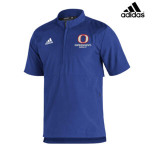 Oregon Golf Adidas Sideline 21 Men Woven Lightweight Short Sleeve 1/4 Zip Pullover-Royal (M-3x, 5x)