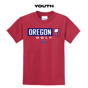 Oregon Golf Youth Short Sleeve Tee-Red