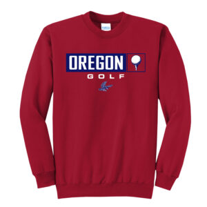 Oregon Golf Unisex Basic Crewneck Sweatshirt-Red