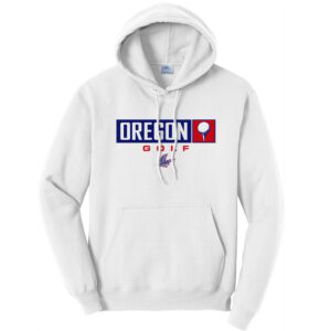 Oregon Golf Unisex Fleece Hooded Sweatshirt-White