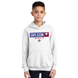 Oregon Golf Youth Fleece Hooded Sweatshirt-White