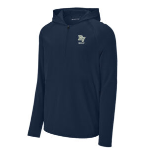 PV Golf Sport-Tek men Repeat 1/2-Zip Long Sleeve Hooded Jacket-Navy