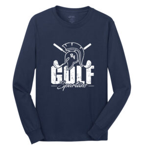 PV Golf Unisex Cotton Long Sleeve Tee-Navy