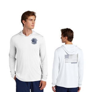 PV Golf Sport Tek Posi UV Men Pro Long Sleeve Hoodie Tee-White