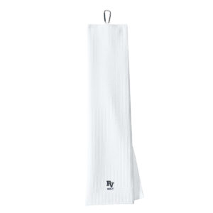 PV Golf Port Authority Waffle Microfiber Golf Towel-White