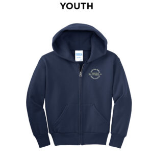 PV Girls CC Youth core fleece full zip hooded sweatshirt-Navy
