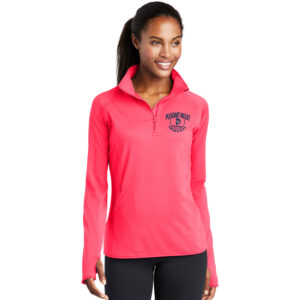 PV Girls Swim Dive Sport-Tek Ladies Sport-Wick Stretch 1/2-Zip Pullover-Hot Coral