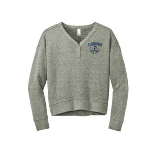 PV Girls Swim Dive District Women’s Perfect Tri Fleece V-Neck Sweatshirt-Grey Frost