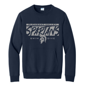 PV Girls Swim Dive Unisex Core Fleece Crewneck Pocket Sweatshirt-Navy