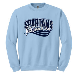 PV Girls Swim Dive Unisex Fleece Crewneck Sweatshirt-Light Blue