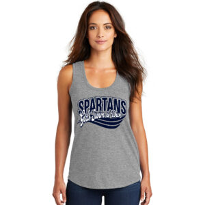 PV Girls Swim Dive District Made Ladies Perfect Tri Racerback Tank-Grey Frost