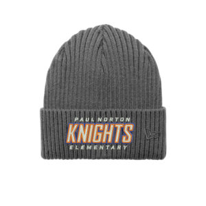 Paul Norton Elementary New Era Core Classic thick rib knit Cuff Beanie stocking cap-Graphite