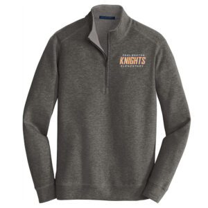 Paul Norton Elementary Port Authority Men Interlock 1/4 Zip-Charcoal Heather