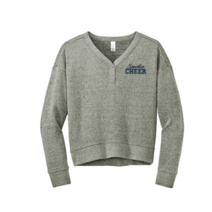 PV Cheer District Crop Women’s Perfect Tri Fleece V-Neck Sweatshirt-Grey Frost