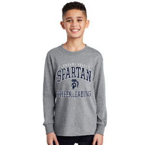 PV Cheer Youth Cotton Long Sleeve Tee- Athletic Heather