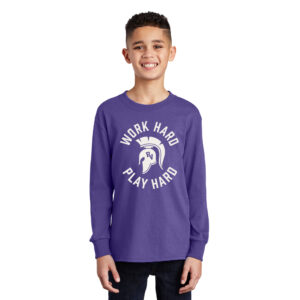 PV Wellness Youth Cotton Long Sleeve Tee-Purple