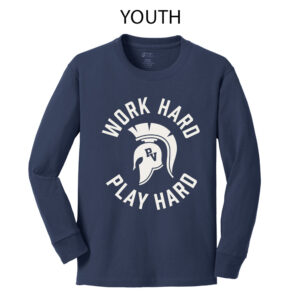 PV Wellness Youth Cotton Long Sleeve Tee-Navy