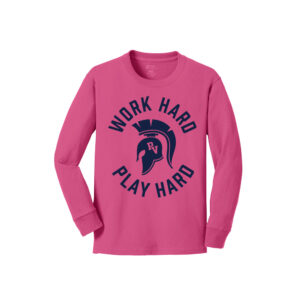 PV Wellness Youth Cotton Long Sleeve Tee-Sangria