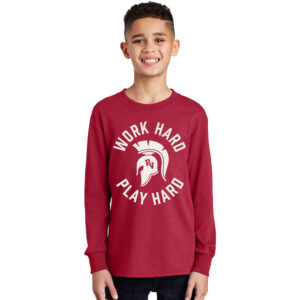 PV Wellness Youth Cotton Long Sleeve Tee-Red