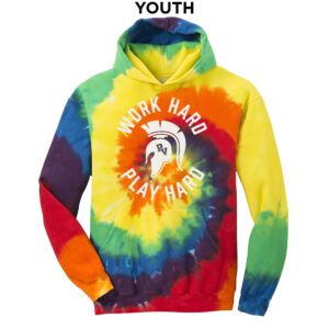 PV Wellness Youth Essential Tie-Dye Pullover Hooded Sweatshirt-Rainbow