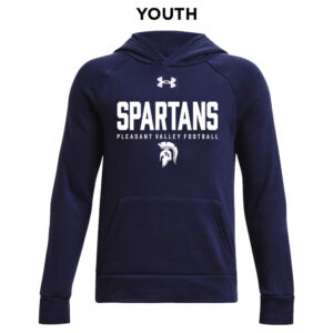 PV JR FB YOUTH UA Rival Fleece Hoodie-Navy