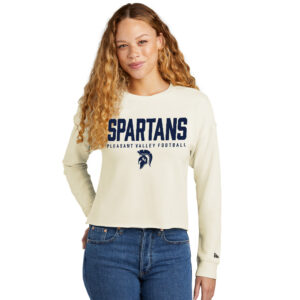 PV JR FB New Era Ladies Tri-Blend Fleece Crop Crew-Soft Beige