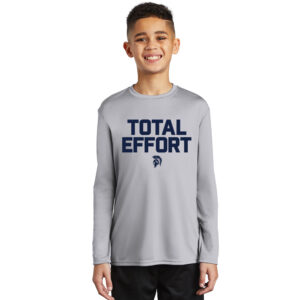 PV JR FB Youth Long Sleeve Performance Tee-Silver