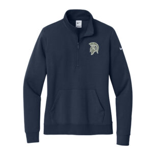 PV JR FB Nike Ladies Club Fleece Sleeve Swoosh 1/2-Zip-Midnight Navy