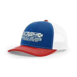 QC Air Show Richardson Pro Crown Mesh Back Adjustable back cap Tri Color-Royal/White/Red