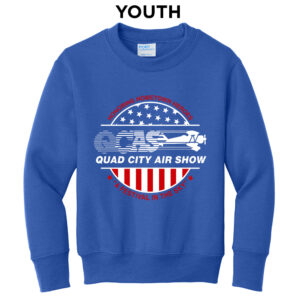 QC Air Show Youth Fleece Crewneck Sweatshirt-Royal