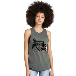 QC Warriors BB District Women’s Perfect Tri Muscle Tank-Heathered Charcoal