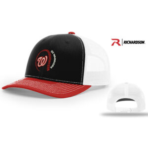 QC Warriors BB Richardson Pro Crown Mesh Back Adjustable back cap Tri Color-Black/White/Red