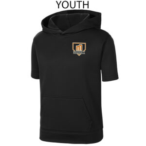 Mayhem BB Sport-Tek YOUTH Sport-Wick Fleece Short Sleeve Hooded Pullover-Black