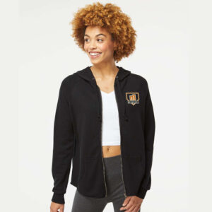 Mayhem BB Women’s California Wave Wash Full-Zip Hooded Sweatshirt-Black