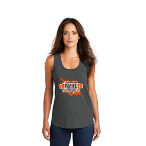 Mayhem BB District Made Ladies Perfect Tri Racerback Tank-Black Frost