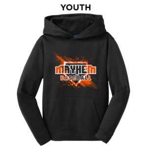 Mayhem BB Sport-Tek youth Sport Wick Fleece Hooded Pullover-Black