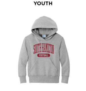 SH Hawks Football Youth Fleece Hooded Sweatshirt-Ash (Tackle Twill)