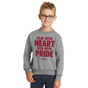 SH Hawks Football Youth Fleece Crewneck Sweatshirt-Athletic heather