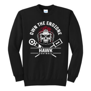 SH Hawks Football Unisex Fleece Crewneck Sweatshirt-Black