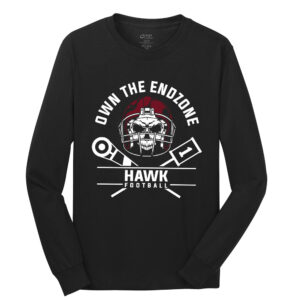 SH Hawks Football Unisex Cotton Long Sleeve Tee-Black