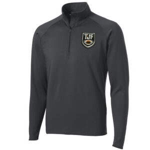 Tiger Junior FB Sport Tek Men Sport Wick Stretch 1/2 Zip Pullover-Charcoal Grey
