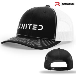 United Soccer Richardson Pro Crown Mesh Back Adjustable back cap Split-Black/White