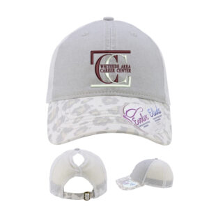 WACC Infinity Her Women’s Printed Visor with Mesh Back Cap-Grey Snow Leopard