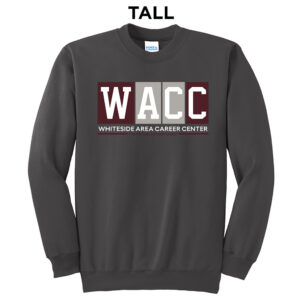 WACC Tall Fleece Crewneck Sweatshirt-Charcoal