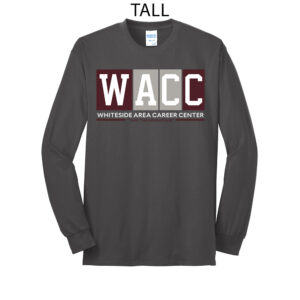 WACC Tall Cotton Long Sleeve Tee-Charcoal