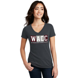 WACC District Made Ladies Perfect Blend V-Neck Tee-Charcoal