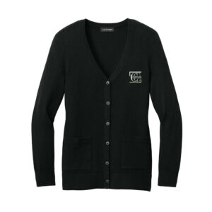 WACC Port Authority Women’s Easy Care Button-Up Cardigan Sweater-Black